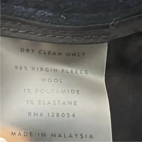 AYR Virgin Fleece Wool Pants Size 2 Navy Classic Straight Minimalist Office - Picture 6 of 6